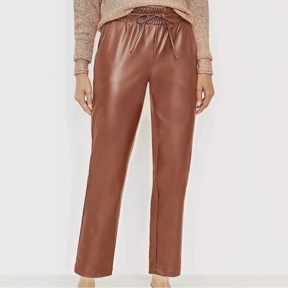 Marc New York Pants - Marc New York by Andrew Marc Brown Faux Leather Crop Pants